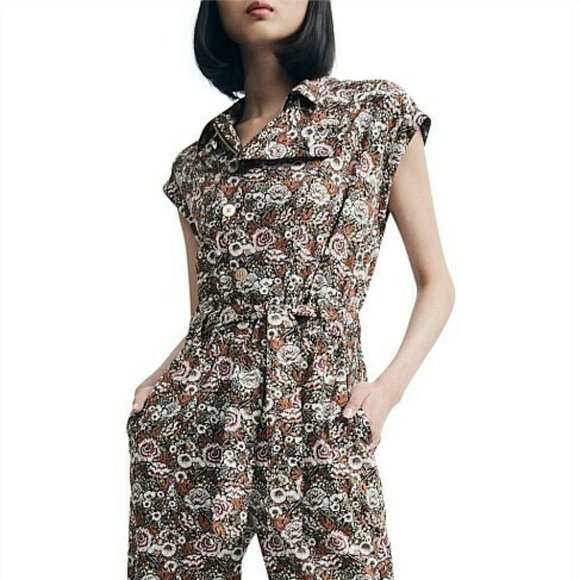 WITCHERY Limited Edition Sabina Boiler Jumpsuit Cotton Floral Pantsuit NWT RRP$2 - Picture 3 of 9